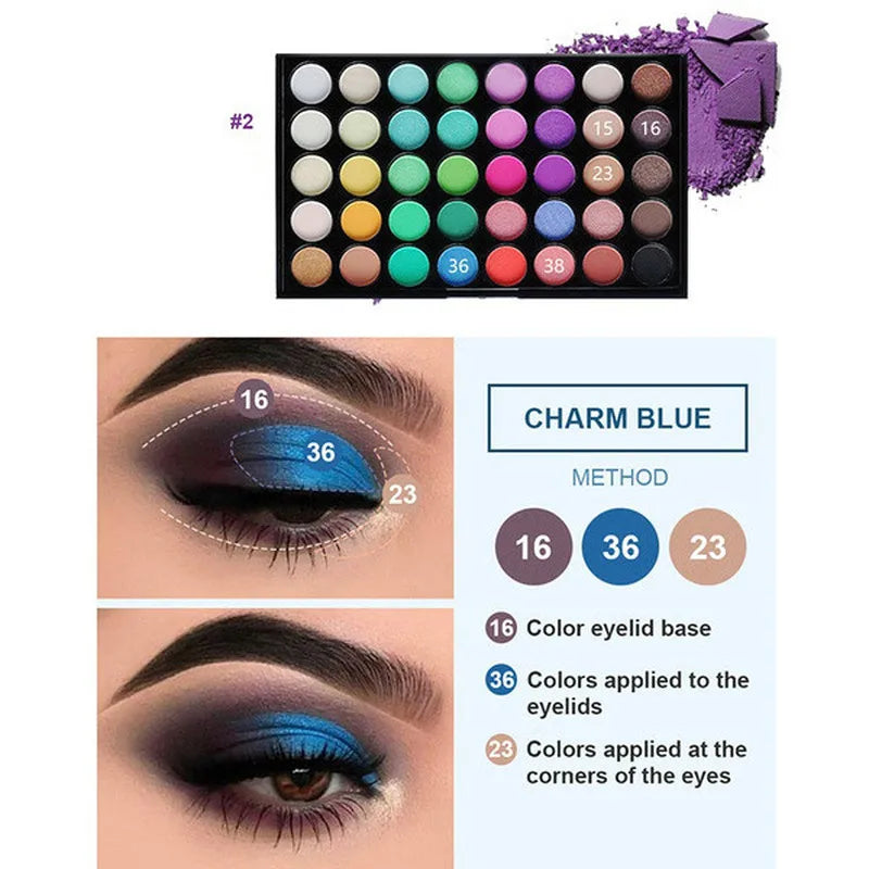 LUXE Glam 40- Color Eyeshadow Palette Matte, Shimmer & Glitter