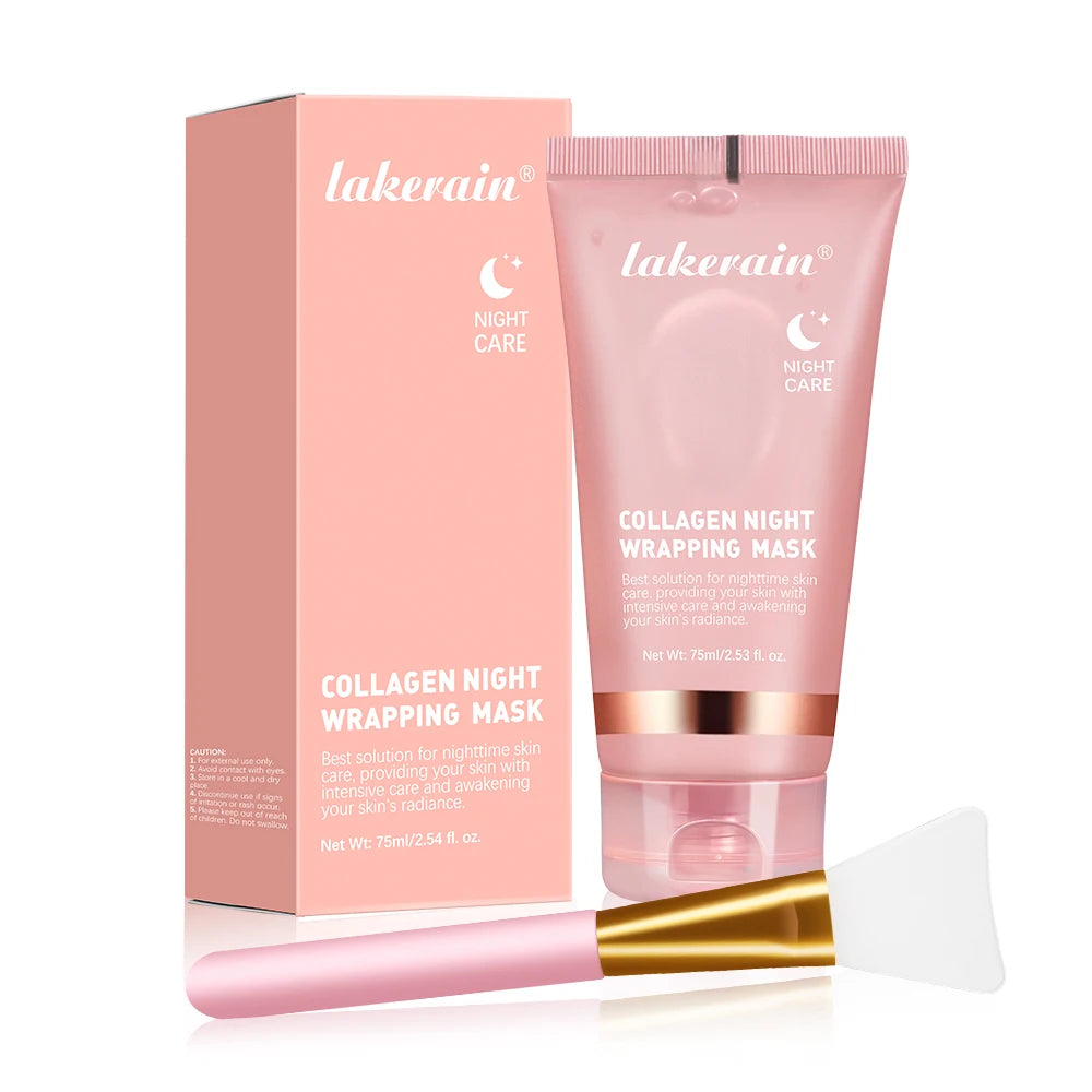 Luxe Collagen Wrapping Face Mask With Brush - Hydrating & Brightening Skincare Set