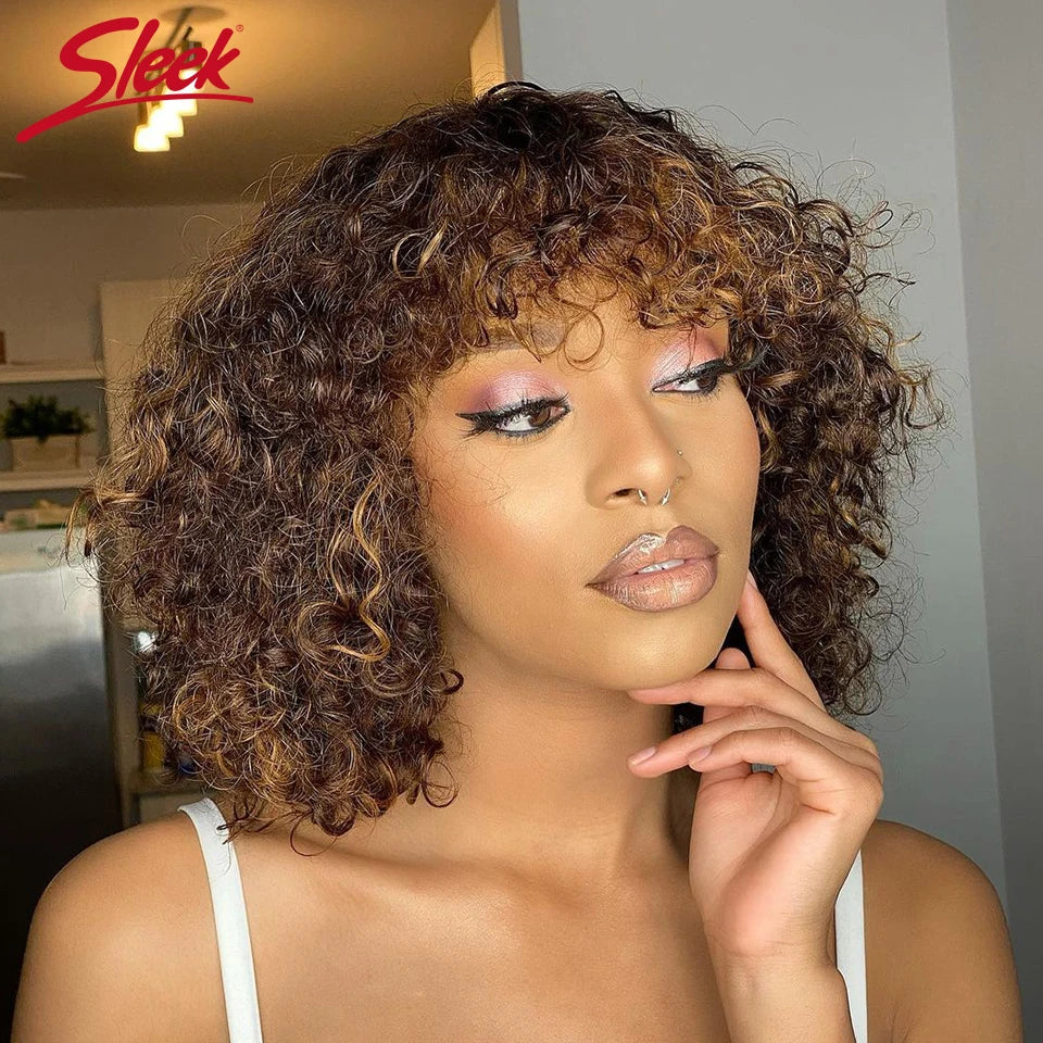 LUXE Jerry Curly Short Bob Wig – 100% Human Hair, Glueless & Ready to Wear