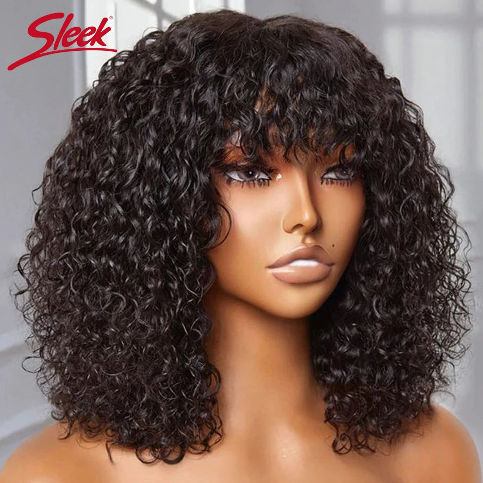 LUXE Jerry Curly Short Bob Wig – 100% Human Hair, Glueless & Ready to Wear