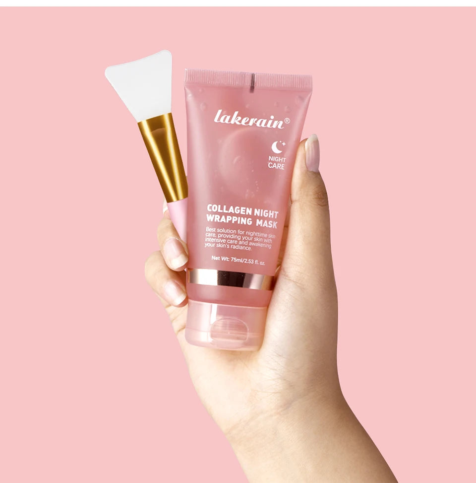 Luxe Collagen Wrapping Face Mask With Brush - Hydrating & Brightening Skincare Set