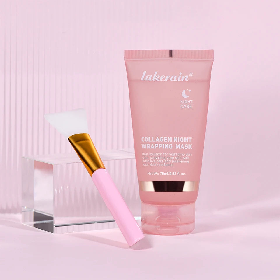 Luxe Collagen Wrapping Face Mask With Brush - Hydrating & Brightening Skincare Set