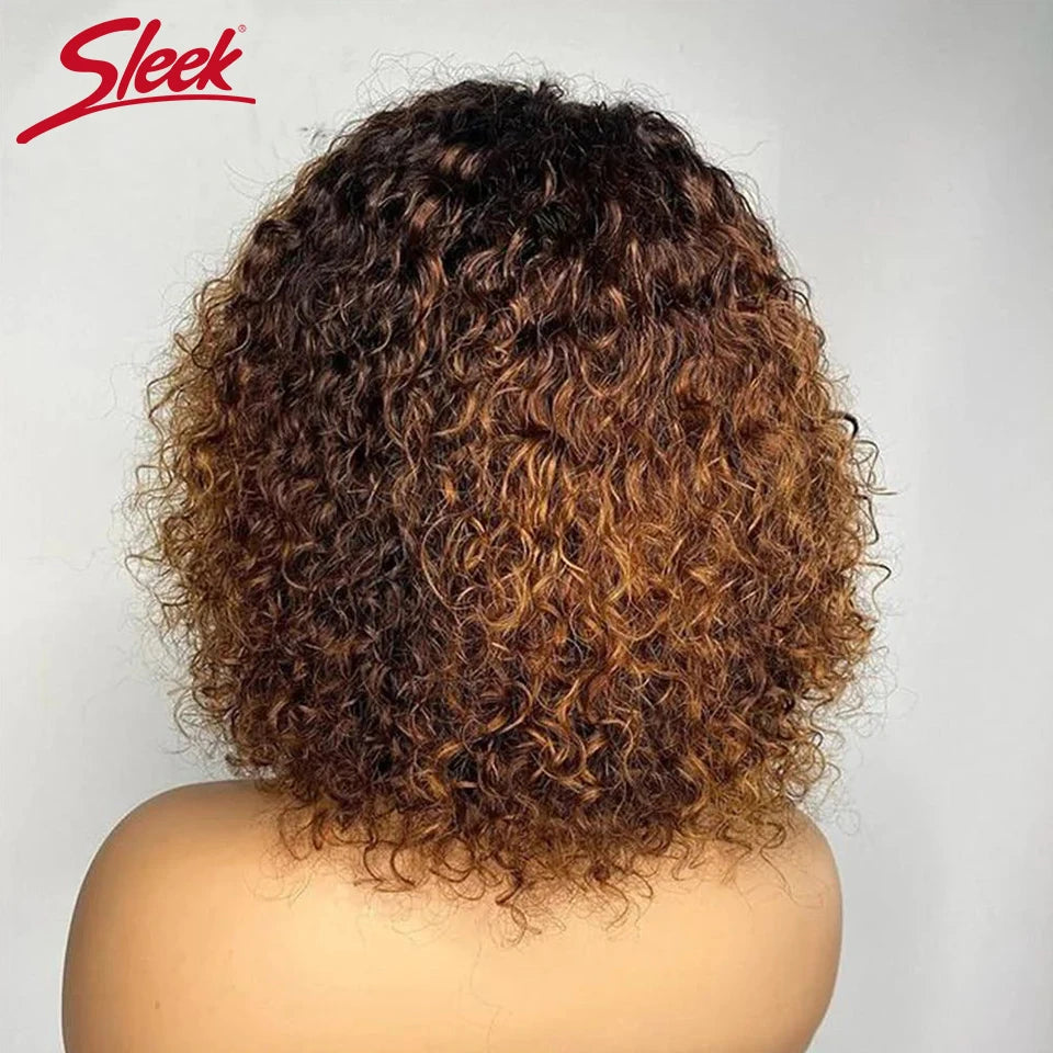 LUXE Jerry Curly Short Bob Wig – 100% Human Hair, Glueless & Ready to Wear
