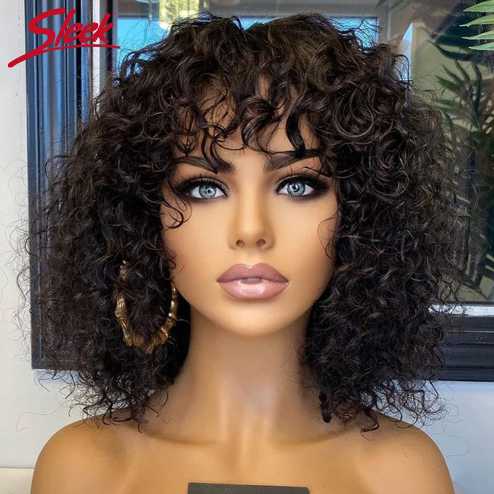 LUXE Jerry Curly Short Bob Wig – 100% Human Hair, Glueless & Ready to Wear