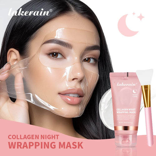 Luxe Collagen Wrapping Face Mask With Brush - Hydrating & Brightening Skincare Set